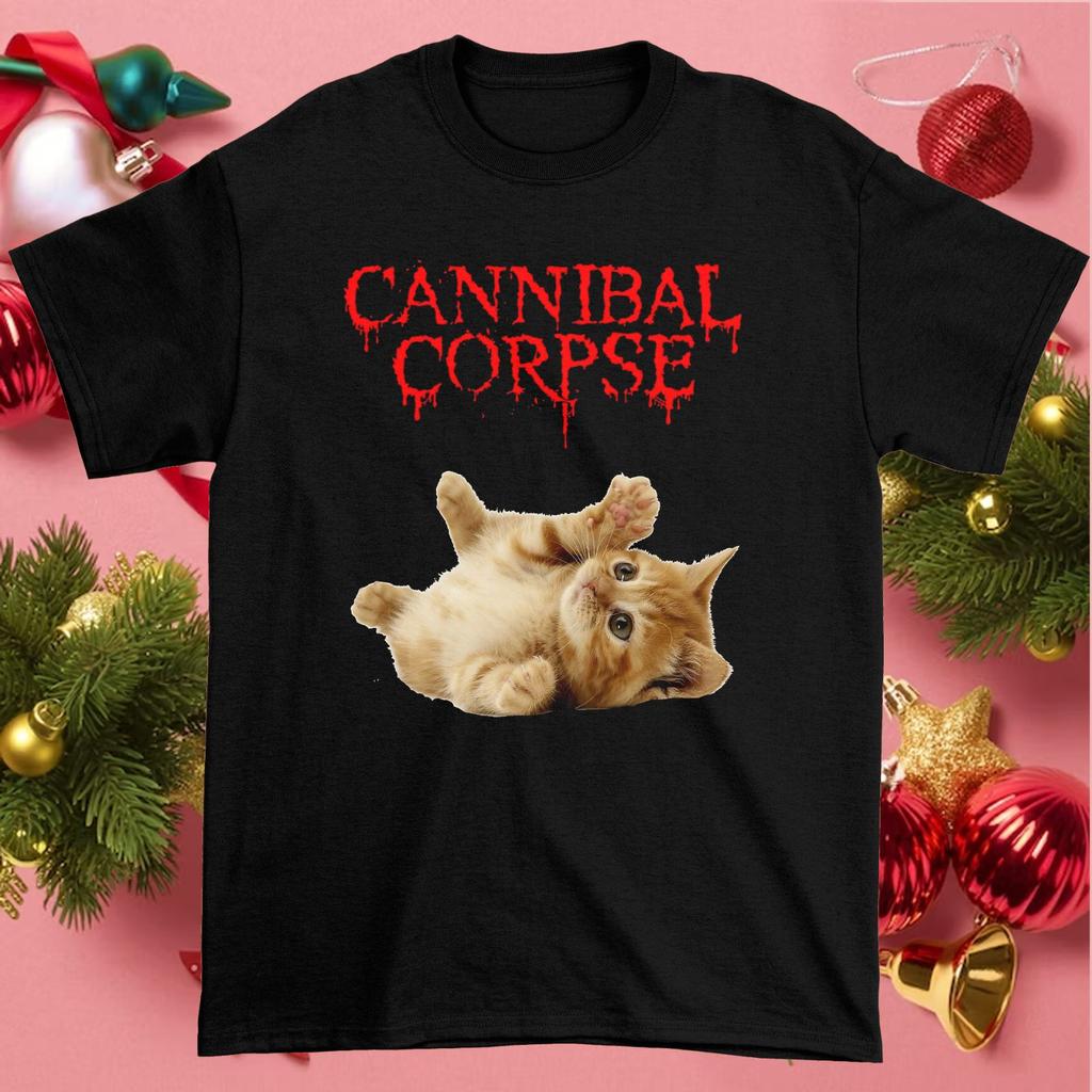 Cat Cannibal Corpse T-Shirt 100% Cotton