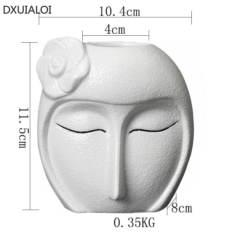Керамическая ваза современный минималистский декор для дома аксессуары цветок суккулент цветочный горшок подарок студенту креативная ваза с рисунком лица DXUIALOI