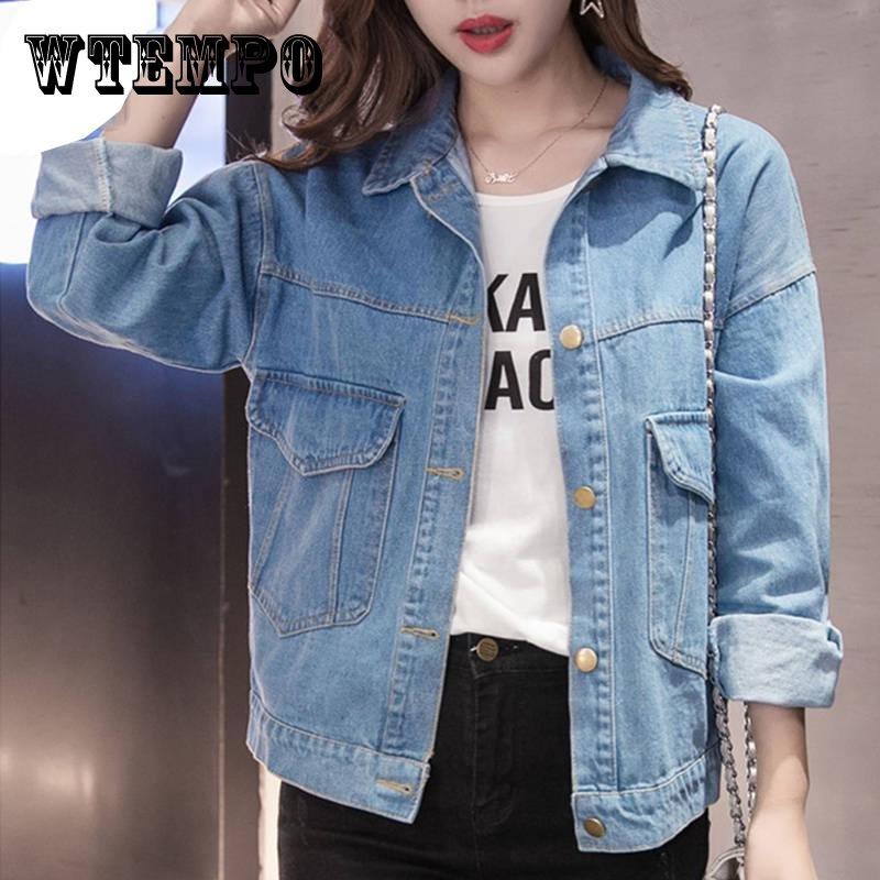 2019 Women Basic Coats Denim Jacket Women Jeans Jacket Women Denim Coat Loose Casual Outwear