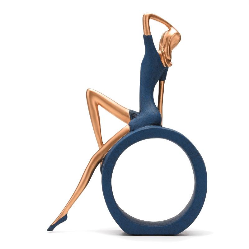 Статуэтки для чтения, офисное украшение, персонажи из смолы, украшение для девочек-йогов, круговое украшение для рабочего стола учителя-читателя