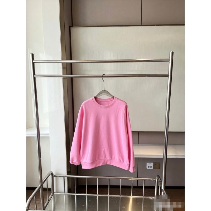Womens 3D Embroidered Cotton Sweatshirt Round Neck Long Sleeve Casual Sporty Top
