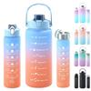 Portable Reusable Plastic Cups Outdoor Travel Gym Sports Water Bottle with Time Marker Motivational Drinking Bottle