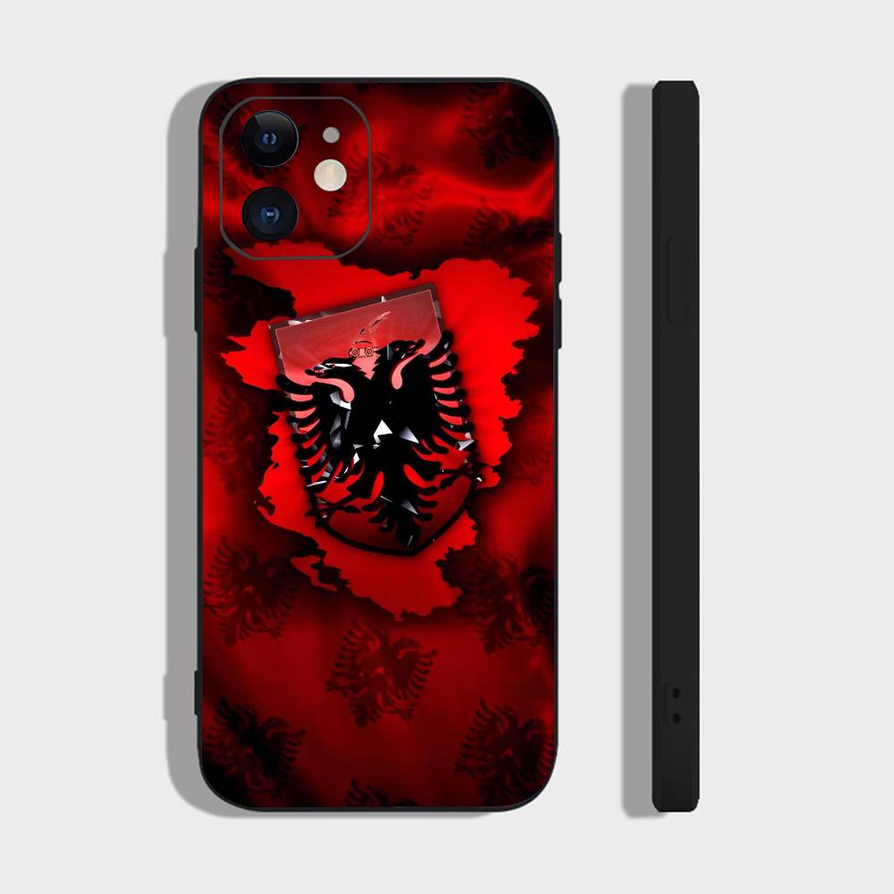 A-Albania Flag For IPhone 15 16 14 Plus 13 12 11 17 Pro Max 17 Air Black Soft Phone Cover