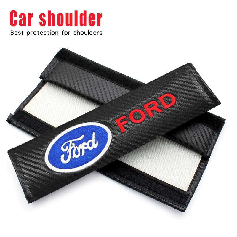 1/2pcs Car Seat Belt Cover Shoulder Protector Pad for Ford Fiesta Transit 2022 S-MAX Edge Galaxy Ecosport C-Max Auto Accessories GMSBD1