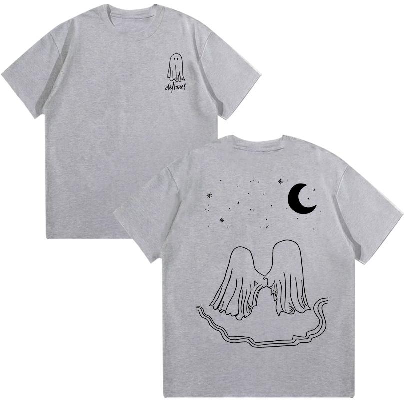 Хлопковая футболка рок-группы Deftones Deftones Ghosts кремовая футболка Хип-хоп Рок Женская Мужская Уличная мода Модная одежда с коротким рукавом