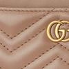 Gucci GG Marmont Quilted Zipper Leather Card Holder Coin Purse Women Wallets Gray Pink 671772-DTDHT-5729