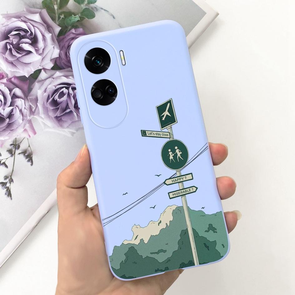 For Cover Honor 90 Lite Phone Case CRT-NX1 Fashion Butterfly Cartoon Slim TPU Soft Silicone Back Cover For Honor 90Lite 5G Funda