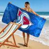 "Red A Logo with Icy Blue Background" Patterned beach towel quick dry perfect for travel outdoor sports jogging the beach and swimming