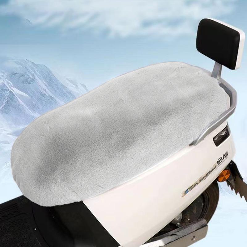 S/M/L/XL Motorcycle Seat Dust Protector Cover Warm Plush Soft Seat Pad Cushion Cover Winter Scooter Electric Vehicle Seat Cover