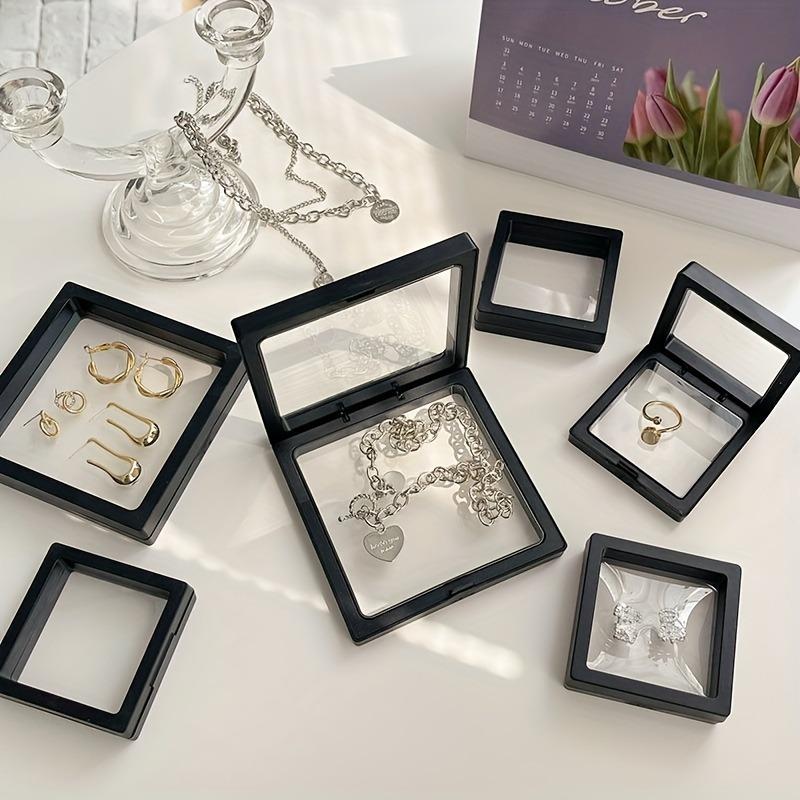 10 шт. Прозрачные коробки для ювелирных изделий, пластиковые упаковочные футляры для ожерелий, браслетов, сережек, мелких предметов и органайзер для косметики