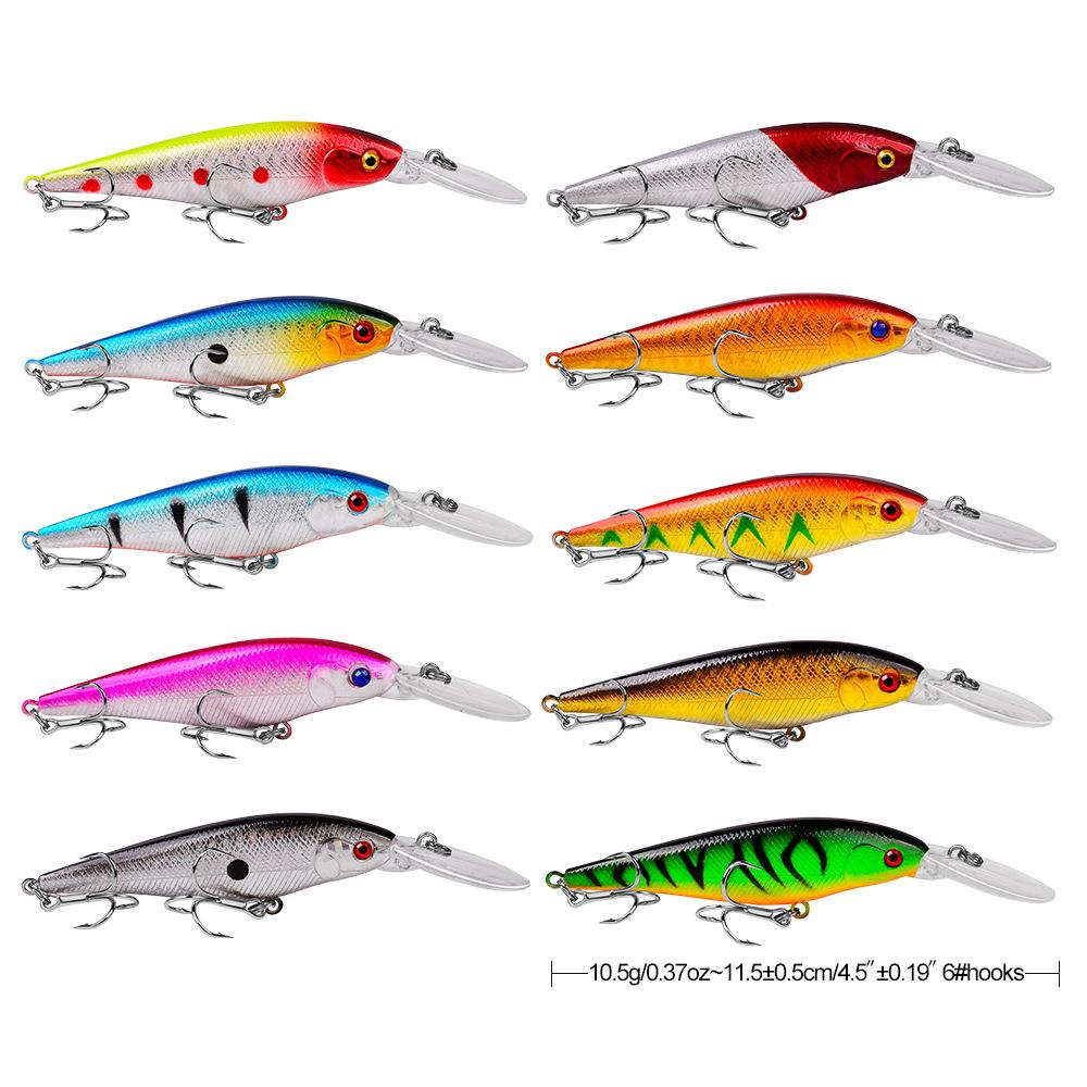 Воблер-минноу Lua Lure11.5см10.5г10Разноцветная бионическая имитационная приманка, дальнобойный жесткий воблер, подходит как для пресной, так и для соленой воды
