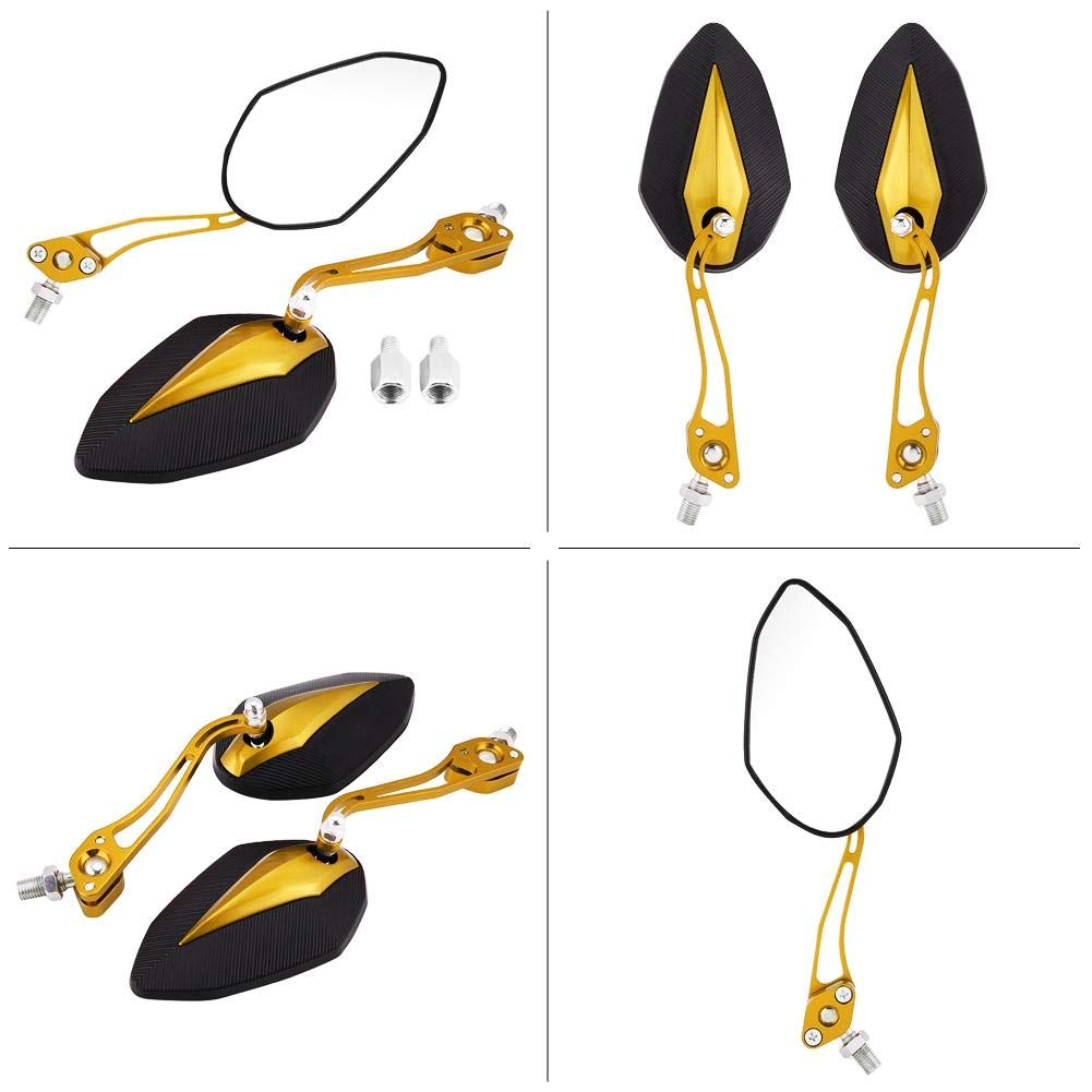 Зеркало заднего вида, Ударопрочное мотоциклетное зеркало 2 шт./Комплект для мотоцикла (желтый)