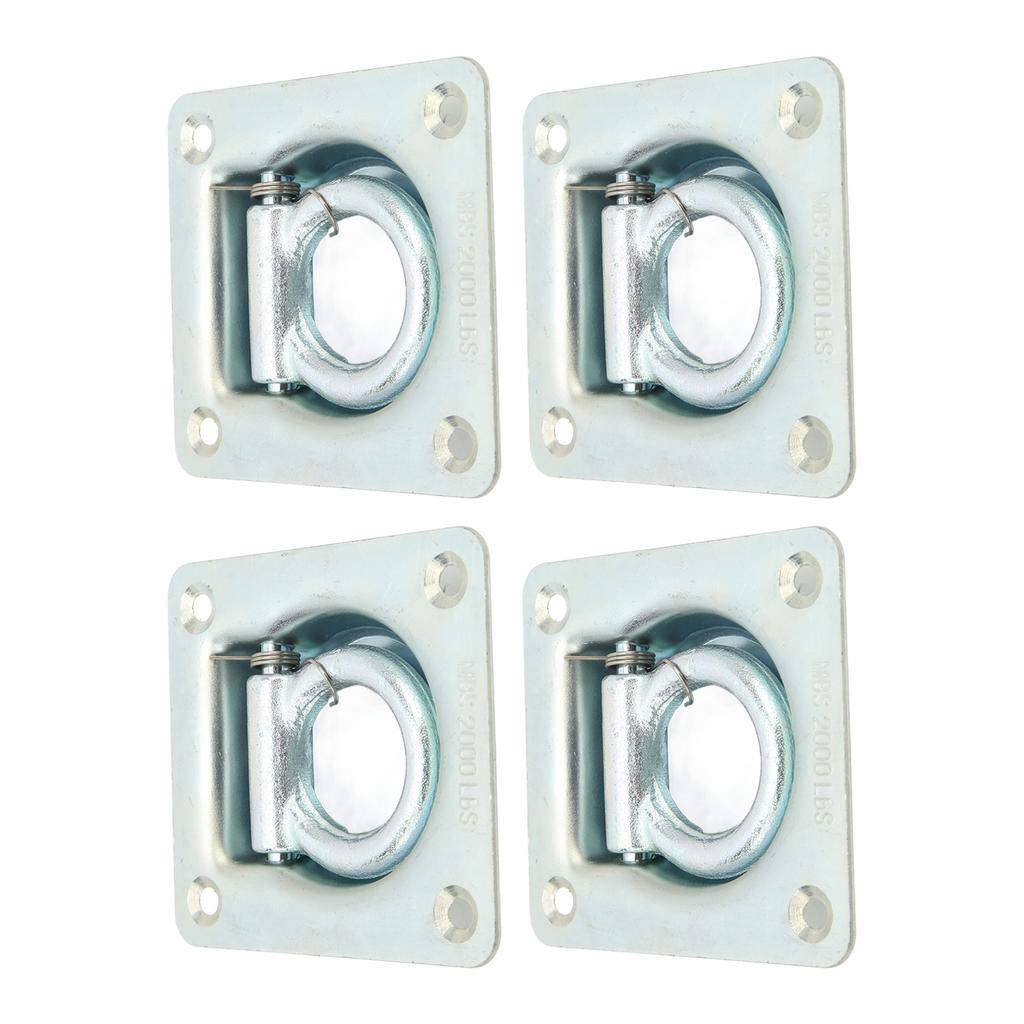 4 шт. Утопленное D-образное кольцо для троса прицепа из углеродистой стали, максимальная разрывная нагрузка 2000 фунтов, точки крепления для прицепов