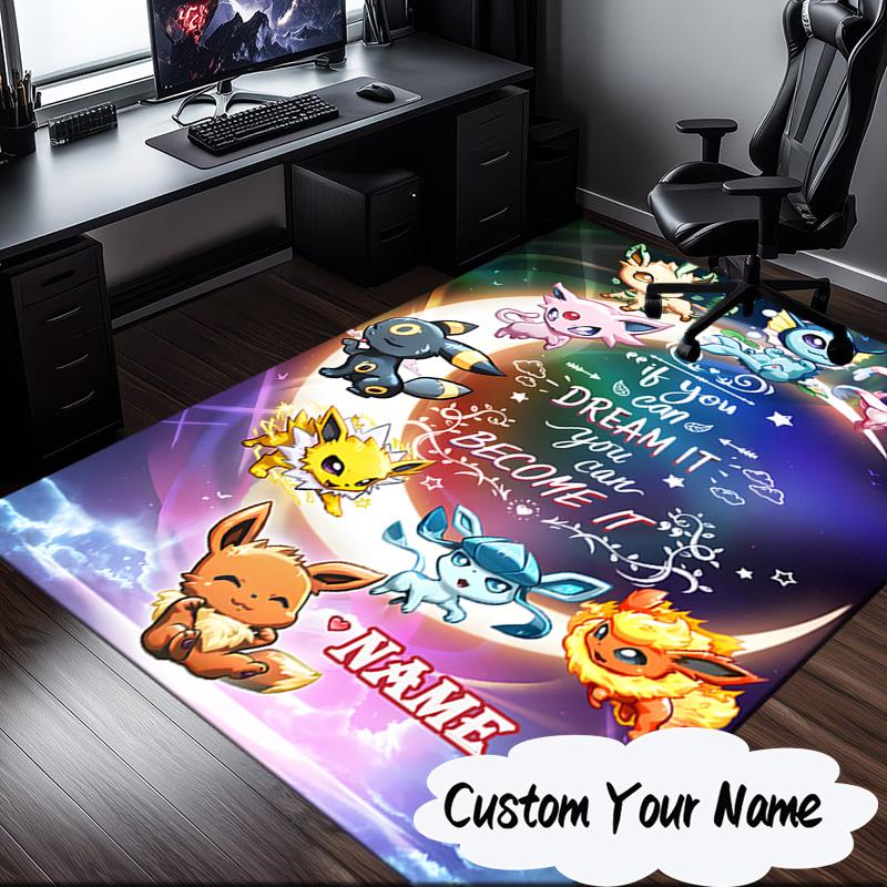 Custom Name Rug Pok-mon Carpet Game rug Area Rug Suitable for Kitchens, Homes, Offices, Living Rooms,Home Decor,Birthday Gift