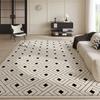 Black White Abstract Living Room CarpetSymmetrical Geometric Rug Comfortable Non-Slip Bedroom Carpets Easy Care for Rugs