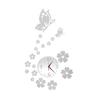 DIY Home Room Modern Decor 3D Butterfly Flower Wall Clock Mirror Surface Sticker