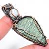 Natural Green Swiss Opal Gemstone Copper Wire Wrap Gift Pendant 2.64" Q4q59