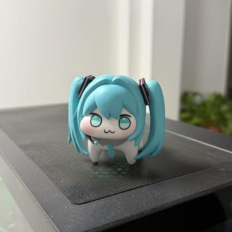 New Doro×Hatsune Miku Cooperation Collectible Figure Car Desktop Decoration Toy Anime Figures Q Version Dolls Model Toys Gift