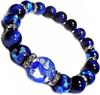 Удача и Здоровье Удача Рюкю Светлячок Синий Впечатляющая Бусина 16 мм Синяя Резьба Дракон с Пятью Когтями Кристалл Лазурит Тигровый Глаз Сила Камень Браслет Натуральный