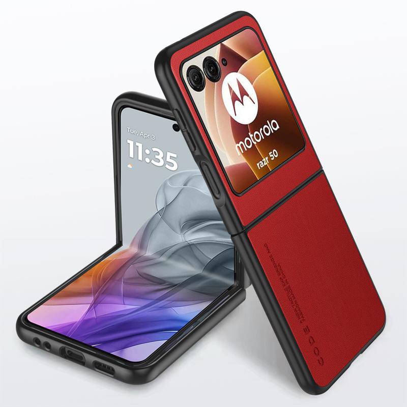 Обычный кожаный чехол для Motorola Razr 50, ультраматовый бампер, ультратонкий противоударный жесткий чехол для телефона Moto Razr50, ультразащитный чехол для камеры