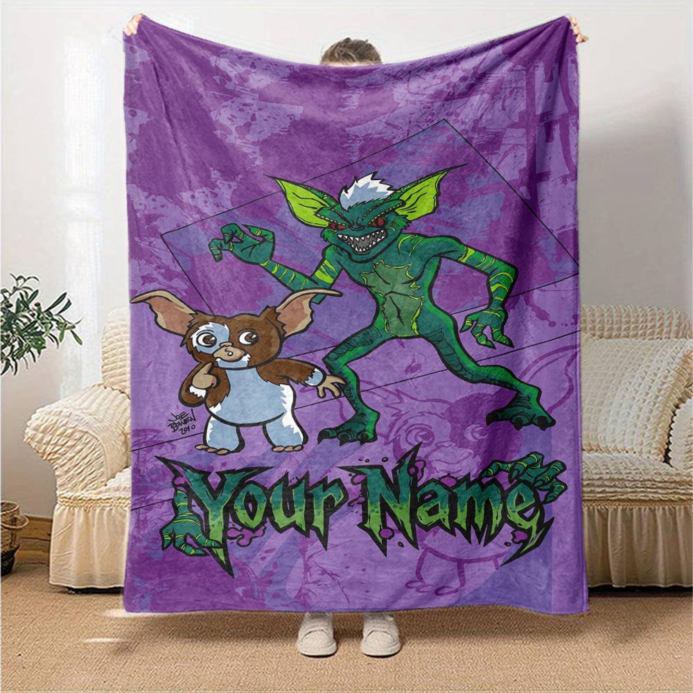 Gremlins Customize Your Name Blanket Lightweight Personalized Blanket Comfortable Suitable for Bed Home Decor Nap Living Room Four Seasons Universal