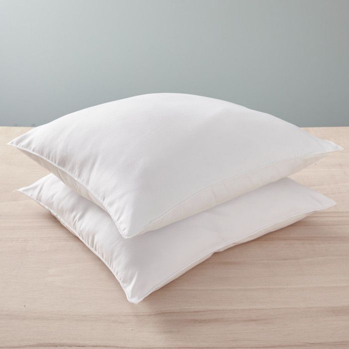 Lot de 2 oreillers 60 x 60 cm Blanrêve Gamme "Douceur" traité Anti Acarien Soft & care