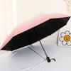 Triple Fold Umbrella Pink Gradient Mini Women's Black Gel Sunscreen Umbrella Light Luxury Portable Sunny Umbrella
