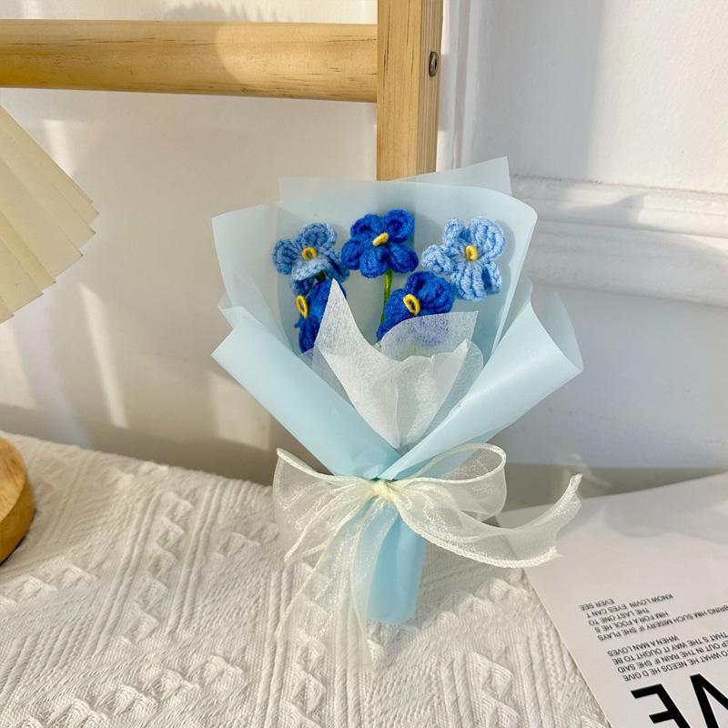 1 шт., украшение дома ручной работы, подарки для свадебной вечеринки, искусственный букет, вязанные крючком цветы, День святого Валентина