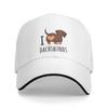 Personalized I Love Dachshunds Baseball Cap Outdoor Women Unisex's Adjustable Badger Wiener Sausage Dog Dad Hat Summer