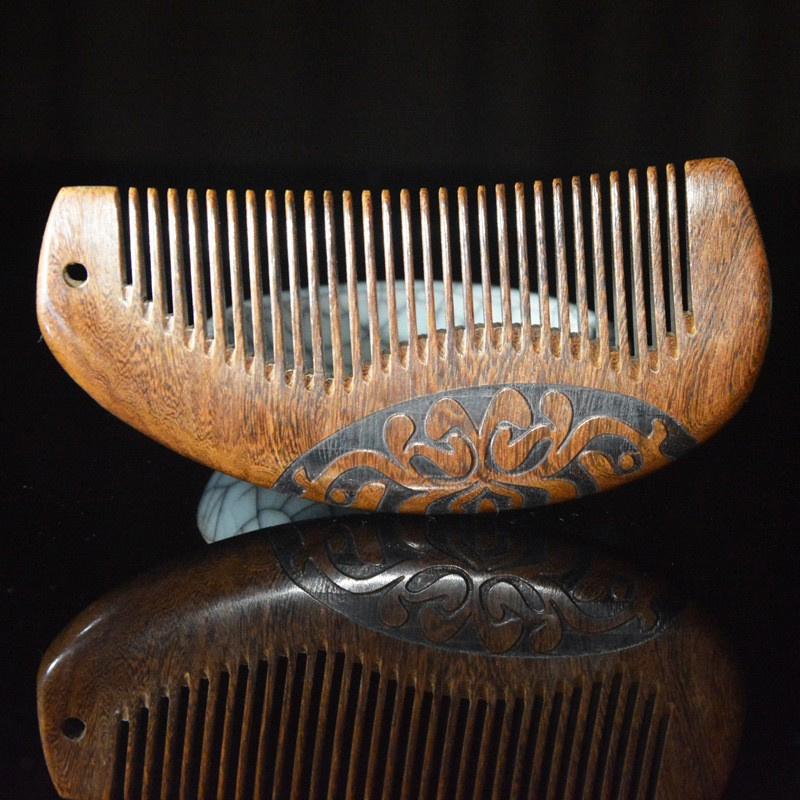 Унисекс расческа из сандалового дерева для женщин и мужчин, для дома и путешествий, деревянная, антистатическая, с мелкими зубьями, с деревянными ручками, расческа для волос