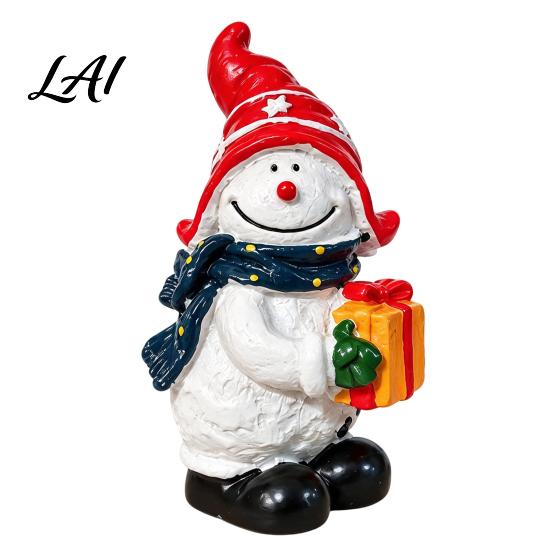 Hand Painted Santa Statues Christmas Claus Figurine Vintage Snowman Resin Statue Winter Retro Style Table Ornaments Holiday Tabletop Decoration for