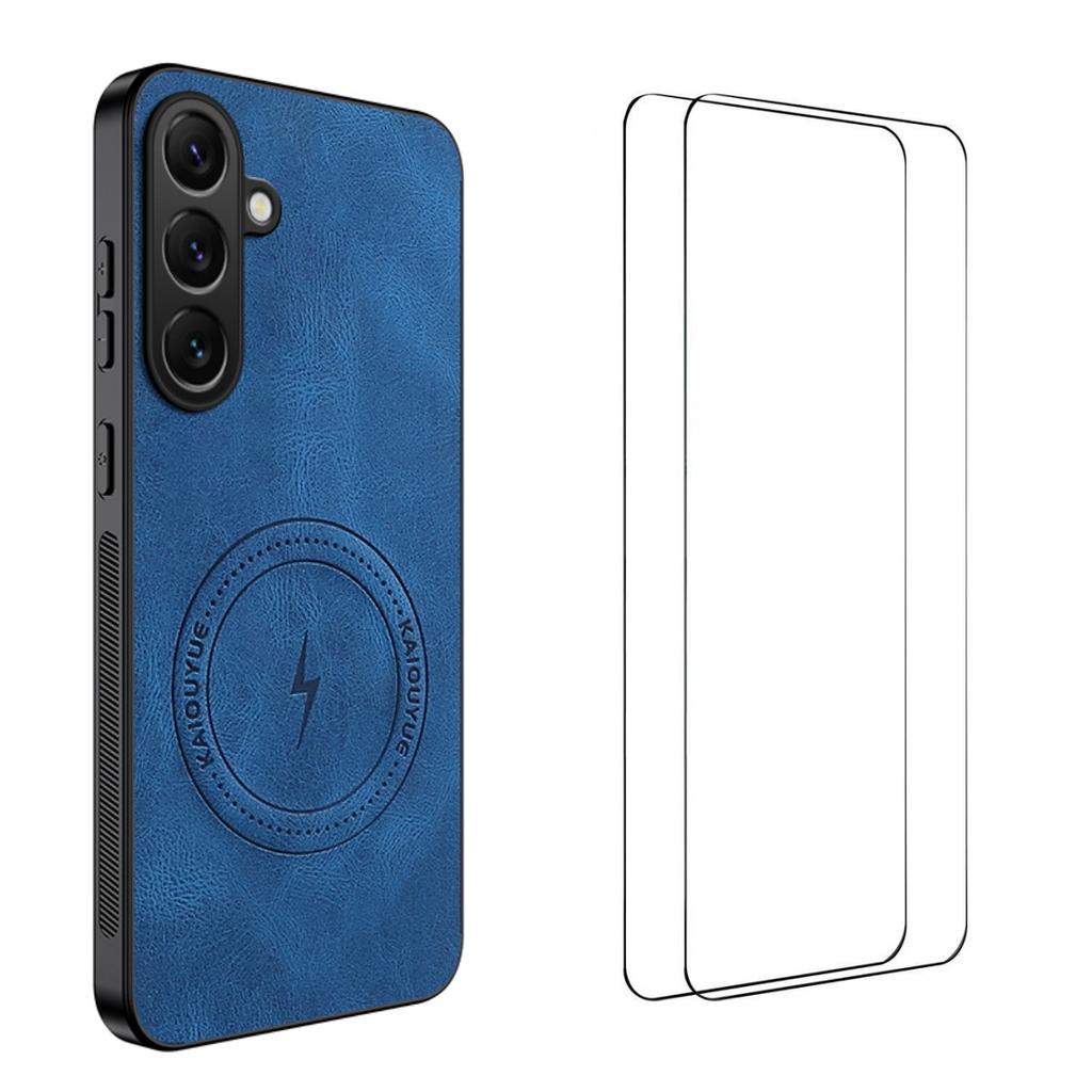 For Samsung Galaxy A17 4G/Galaxy A17 5G Magnetic Case WANLONFENG SD Series PC TPU Phone Cover with 2Pcs Screen Film