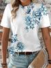 Новая летняя женская футболка с цветочным принтом, повседневная праздничная футболка с 3d принтом, повседневные футболки с короткими рукавами, модные женские футболки с круглым вырезом