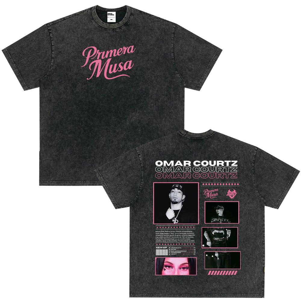 Omar Courtz Por Si Manana No Estoy Album Print T Shirts Men Women Fashion Tshirt Oversized Vintage Washed TShirts Streetwear