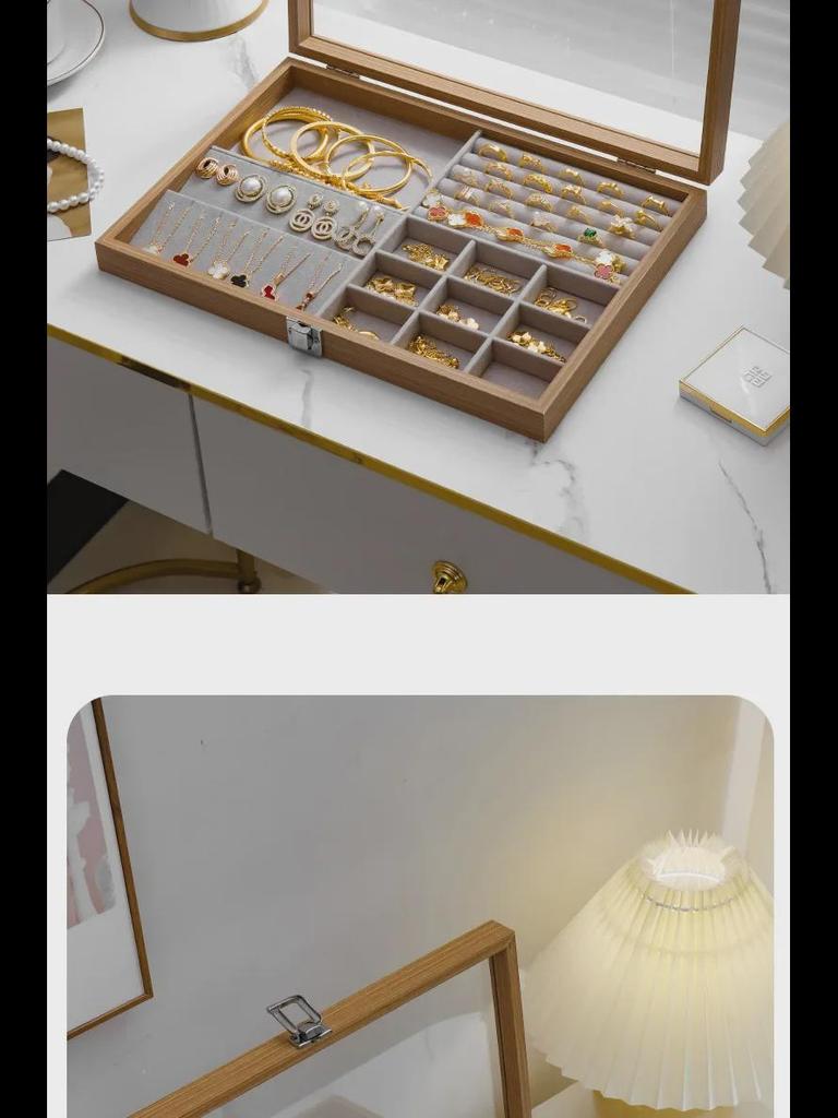 Transparent Dustproof Velvet Jewelry Box for Earrings, Bracelets, and Necklaces