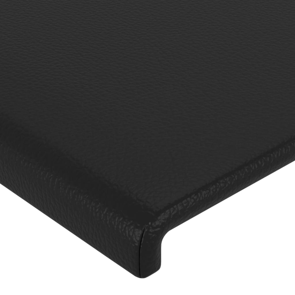 Vidaxl Zagłówek Do Łóżka Z Led, Czarny, 144X5X78/88 Cm, Sztuczna Skóra