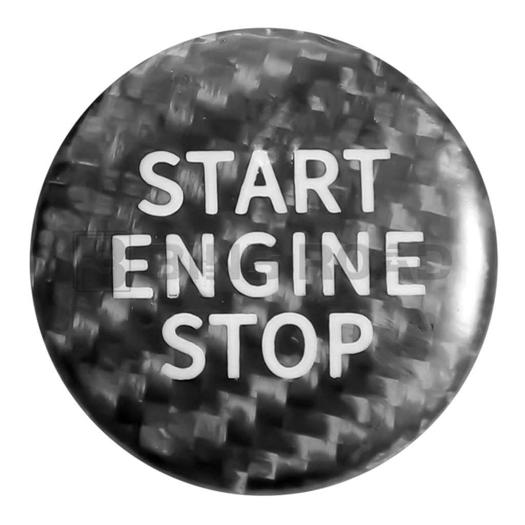 Engine Start Stop Push Button Cover Trim Carbon Fiber Compatible with BMW 3 8 Series X5 X7 G20 G28 G05 G07 G14 G15 G16,Black