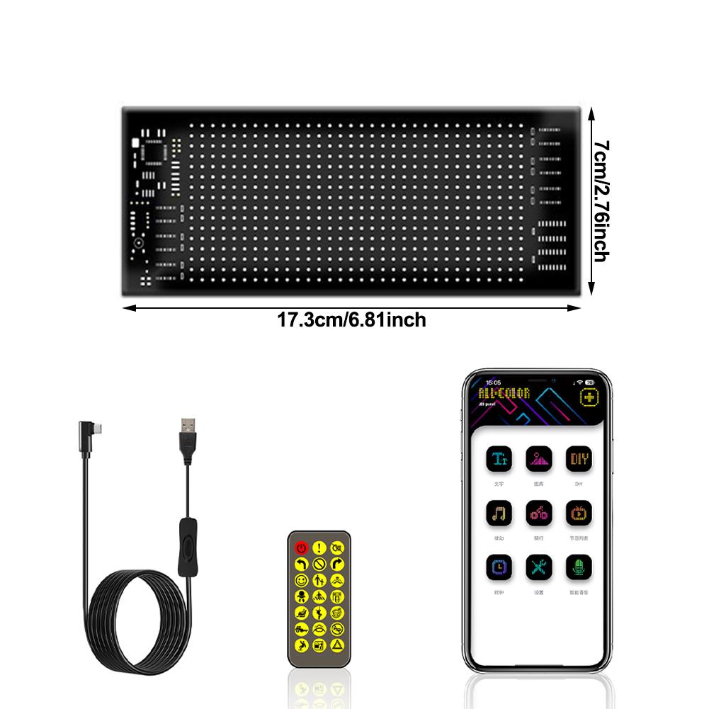 Автомобильная светодиодная пиксельная панель, управление через приложение, пульт дистанционного управления, мягкое складное освещение, графитти, бегущая строка, рекламный экран на лобовое стекло