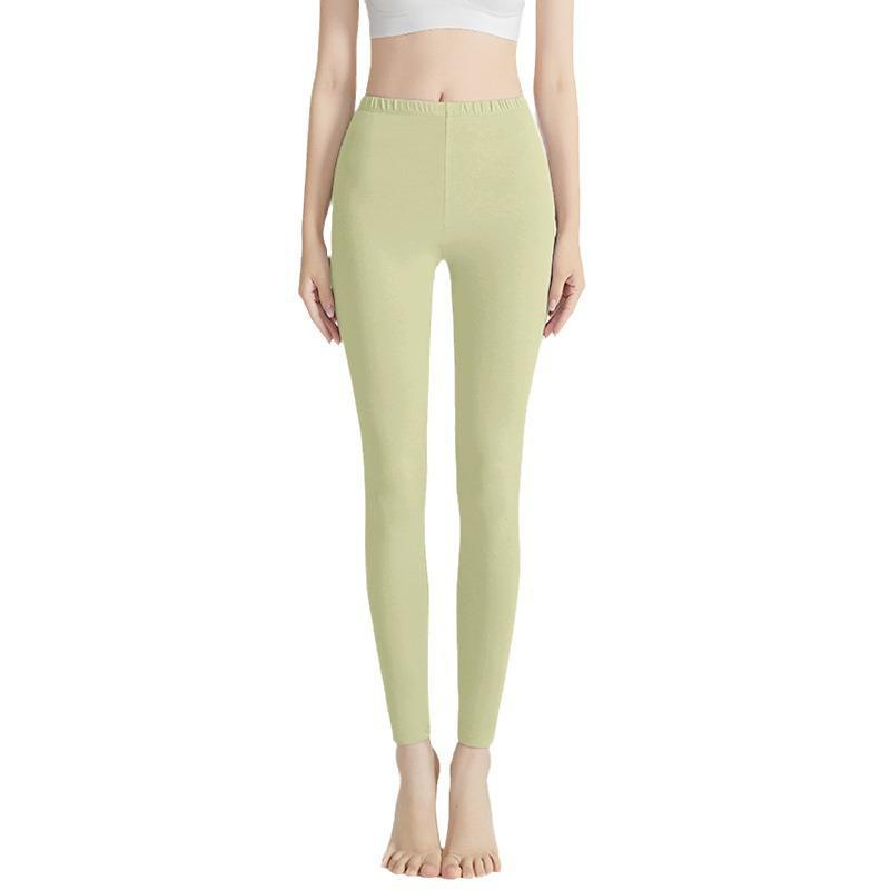 Women's 95% Cotton Slim Antibacterial Trousers – Warm, Pure Cotton Leggings for Autumn and Winter