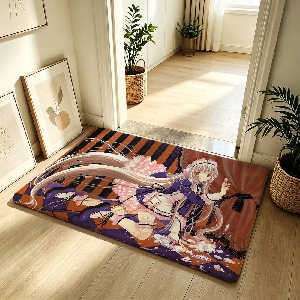 Ковер с изображением аниме Chobits, Коврик для ванной комнаты, Противоскользящий коврик, Придверный коврик, Коврик для домашнего декора, Коврик для входной двери, Устойчивый к царапинам придверный коврик