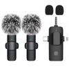 Professional 4 In 1 Wireless Lavalier Microphone for iPhone Android 3.5mm for Radio Live Recording Noise Reduction Mini Microphone
