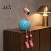 Flamingo Figurine Cute Dangle Leg Figurine, Tropical Polka Dot Statue, Whimsical Patio Shelf Decoration Resin Home Decor Ornament for Indoor