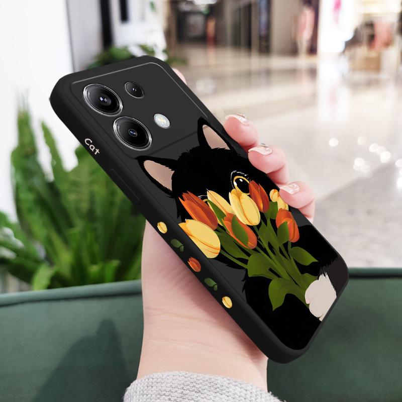 Чехол-кейс для телефона с милым котиком-тюльпаном для Xiaomi Poco F8 F7 X7 X6 F6 M6 M5 M5S F5 X5 F4 X4 M4 F3 M3 X3 Pro 4G 5G GT Силиконовый чехол