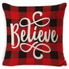 Christmas Pillowcase, Home Bedside Cushion, Linen Short Plush Printed Halloween Sofa Pillow