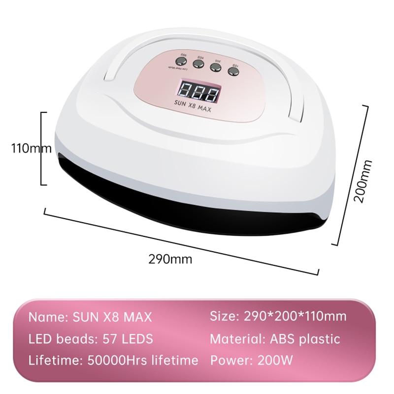 57 светодиодов, большая мощность, сушилка для геля для ногтей, светодиодная УФ-лампа с автоматическим датчиком, режим низкой температуры, сушилка для лака для ногтей, лампа для дизайна ногтей, маникюрная машина