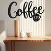 1pc Coffee Hanging Wall Sign – Metal Wall Decor with Coffee Cup Design, Black Wall Art for Coffee Bar, Stylish Home Decoration