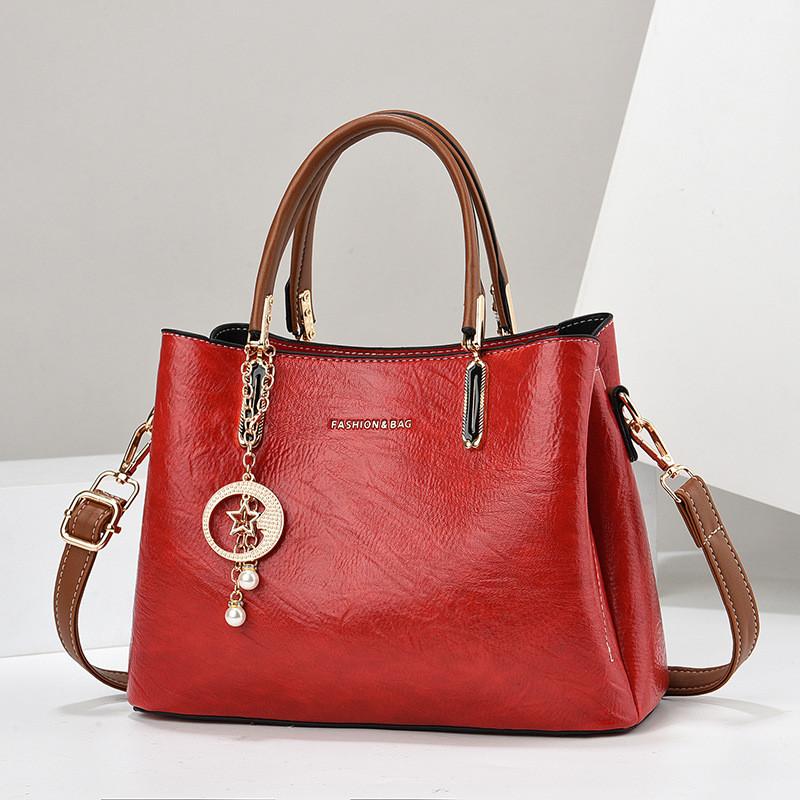 Elegant 2024 New Women's High Capacity Tote Bag Stylish Shoulder Bag For Moms In Khaki Burgundy Black Green And Mustard Yellow