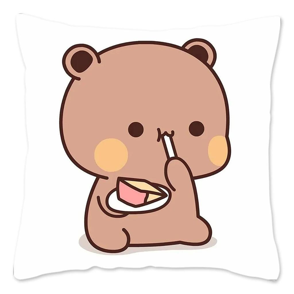 Bubu and Dudu Pillow Case Home Decoration Polyester Cushion Cover for Sofa Throw Pillow Cover Funny Cute Panda Bears Printing