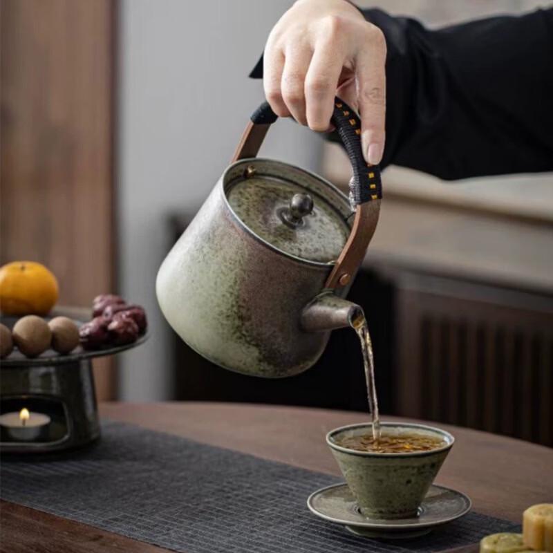 Китайский керамический набор для уличной чайной церемонии с спиртовой горелкой
