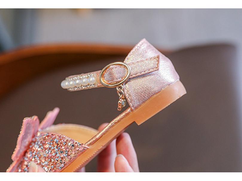 Весна/Лето 2023 Корейские сандалии для девочек на мягкой подошве со стразами - Танцевальная обувь в стиле принцессы